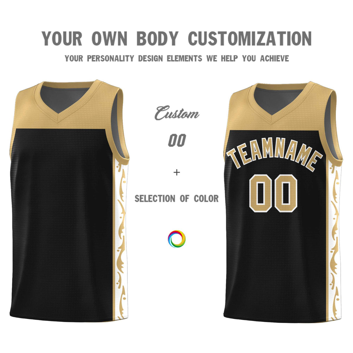 Custom Black Side Pattern Sports Uniform Basketball Jersey|KXKSHOP