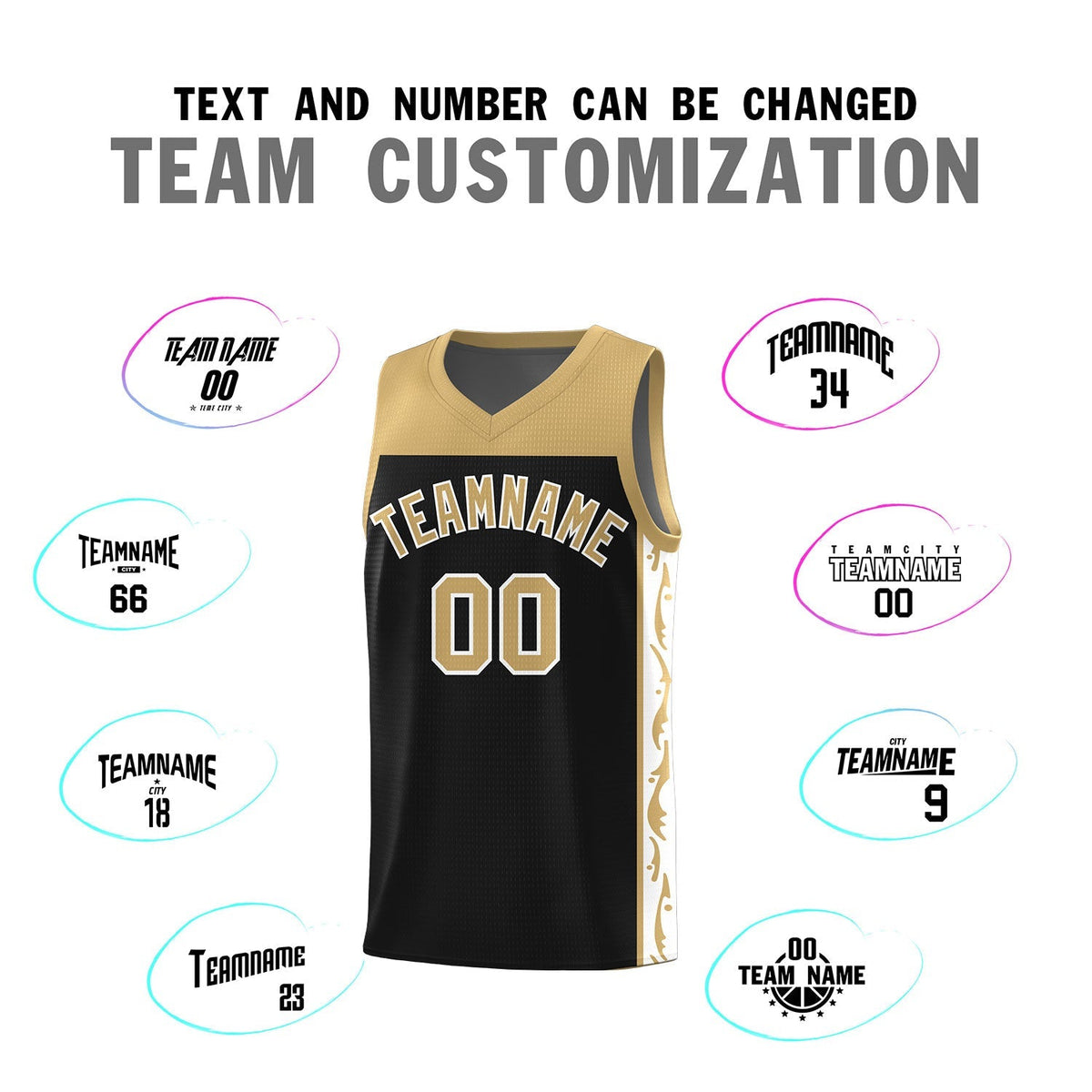 Custom Black Side Pattern Sports Uniform Basketball Jersey|KXKSHOP