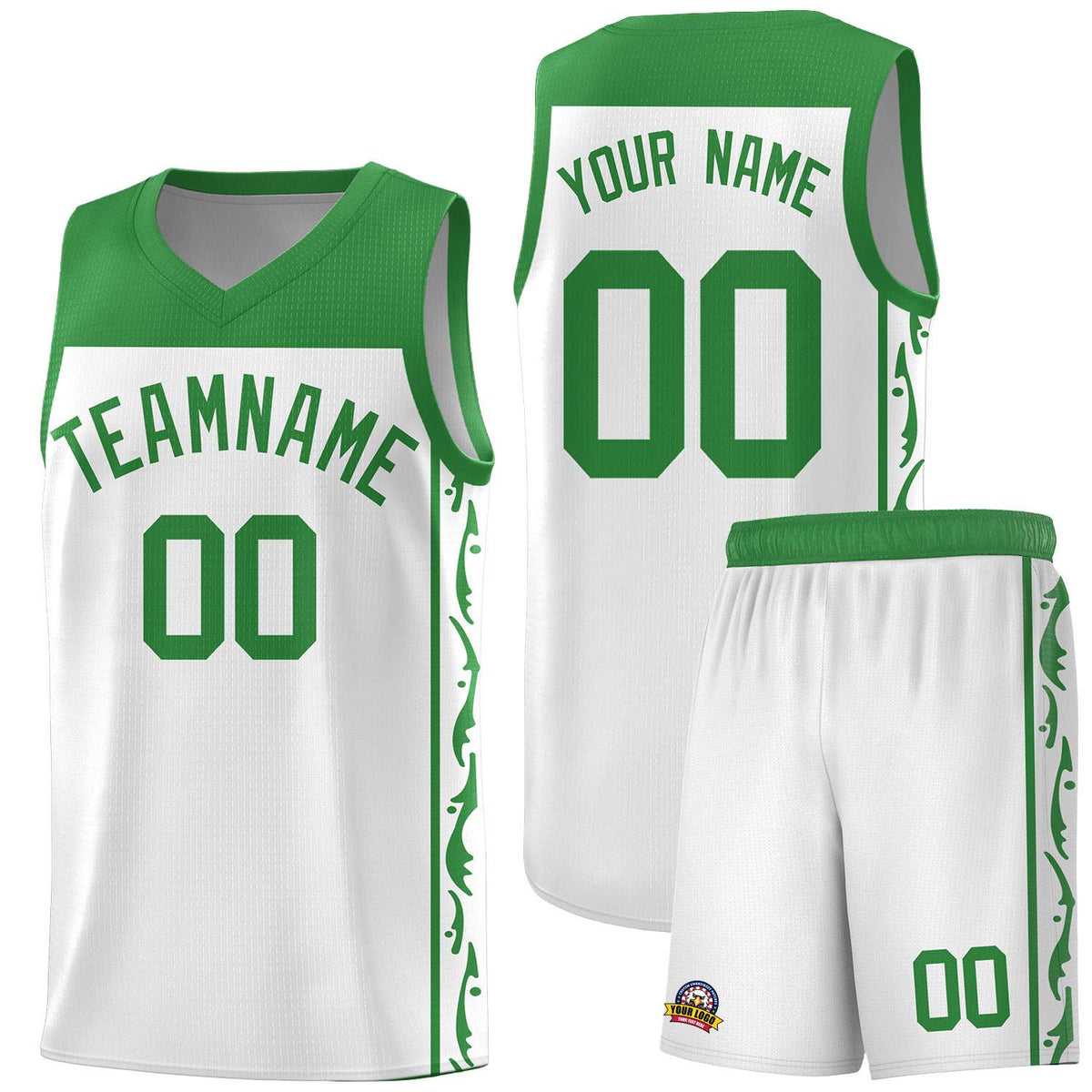 Custom White Side Pattern Sports Uniform Basketball Jersey|KXKSHOP