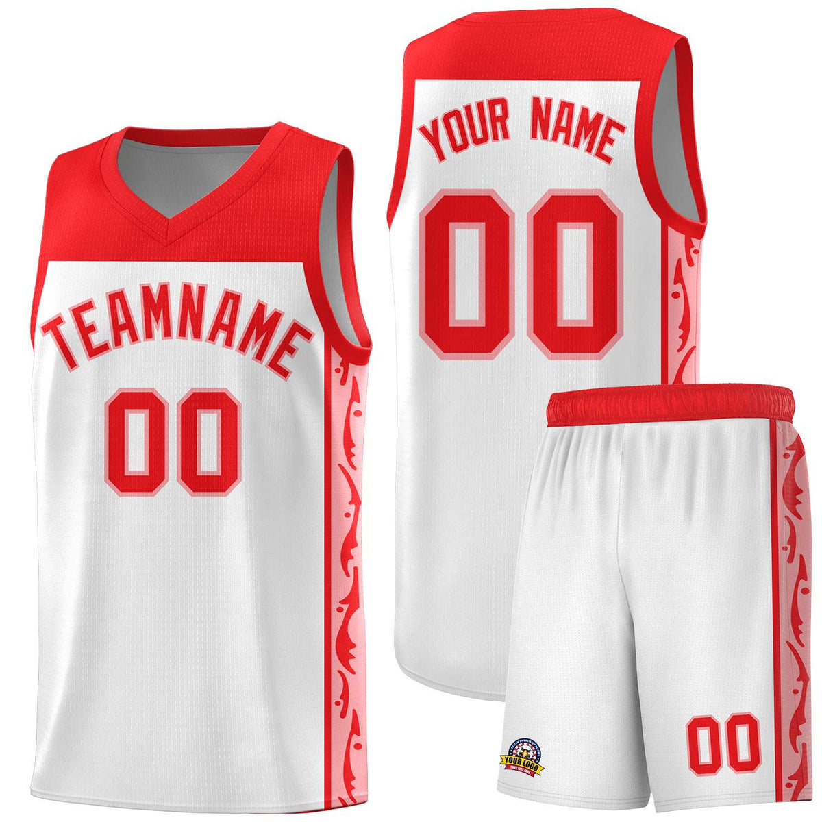 Custom White Side Pattern Sports Uniform Basketball Jersey|KXKSHOP