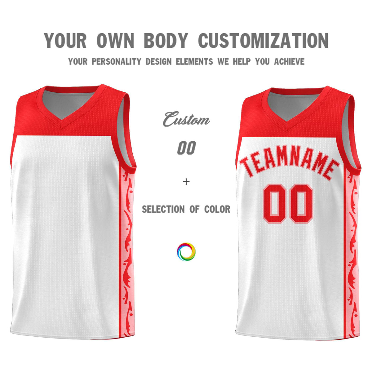 Custom White Side Pattern Sports Uniform Basketball Jersey|KXKSHOP