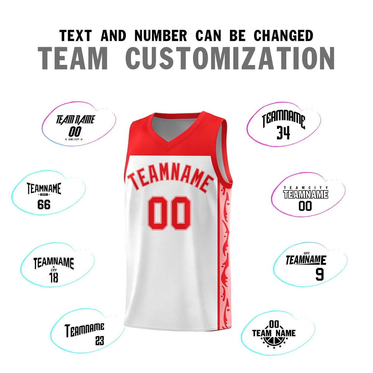 Custom White Side Pattern Sports Uniform Basketball Jersey|KXKSHOP