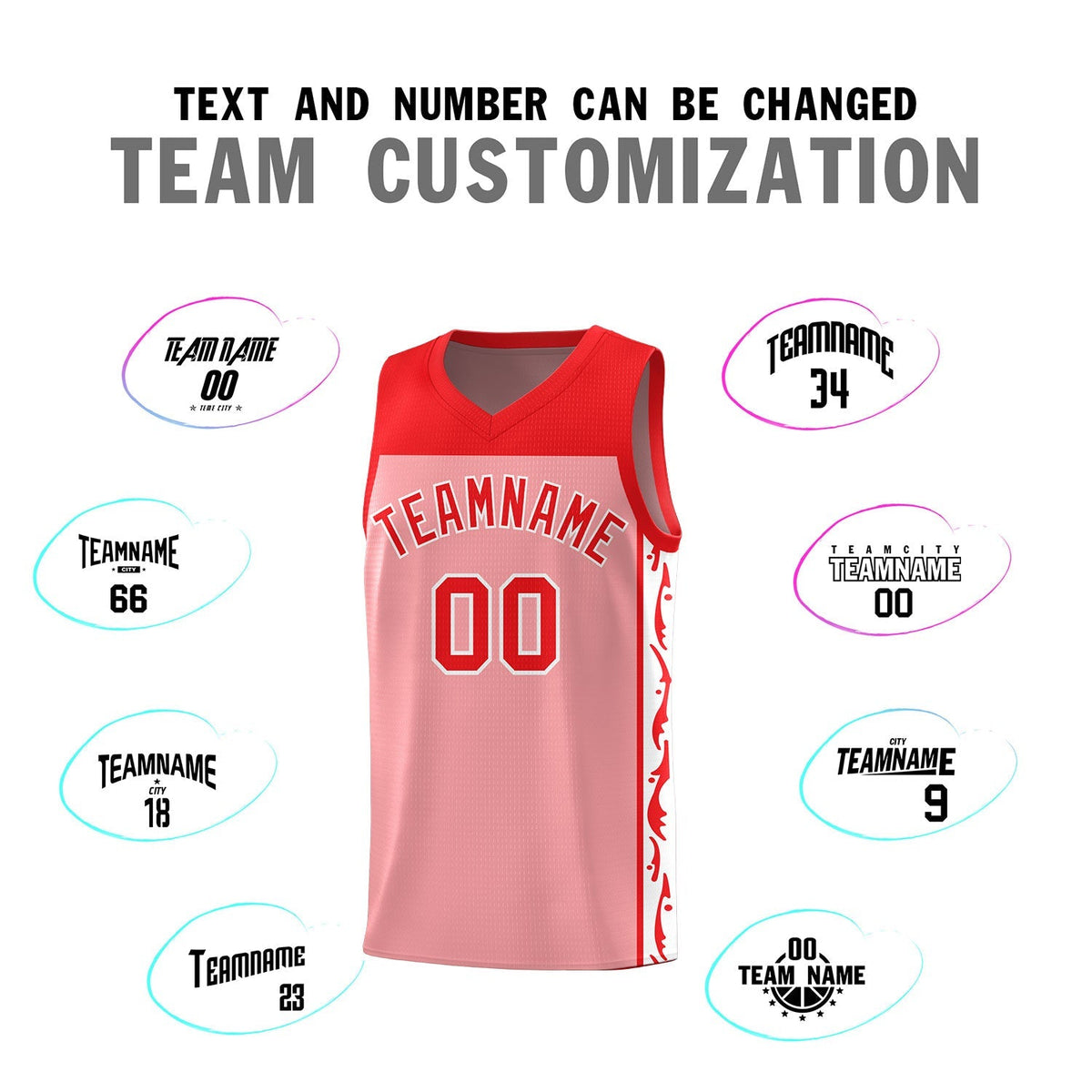 Custom Pink Side Pattern Sports Uniform Basketball Jersey|KXKSHOP