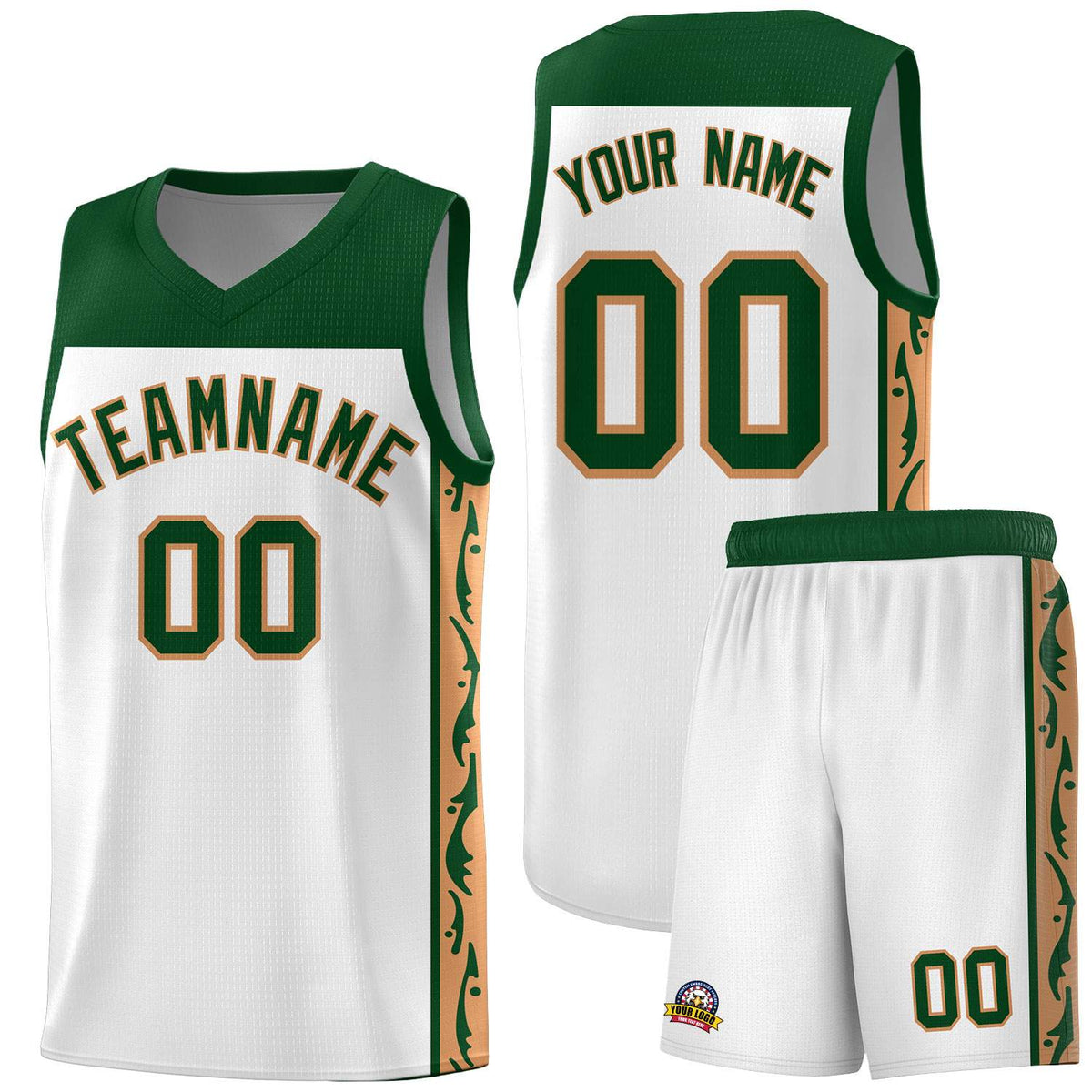 Custom White Side Pattern Sports Uniform Basketball Jersey|KXKSHOP