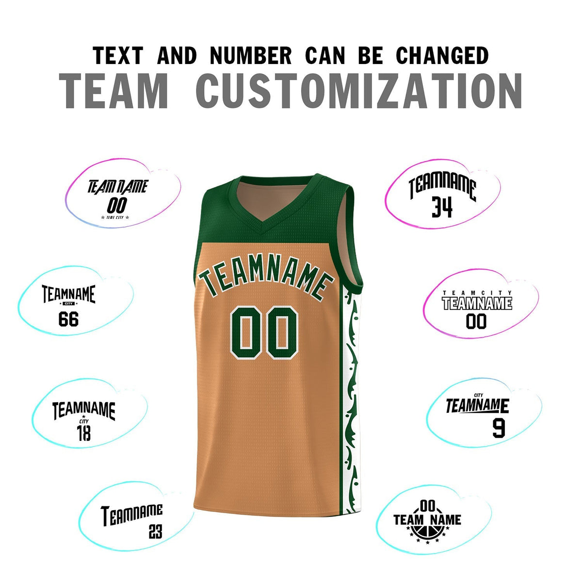Custom Light Brown Side Pattern Sports Uniform Basketball Jersey|KXKSHOP