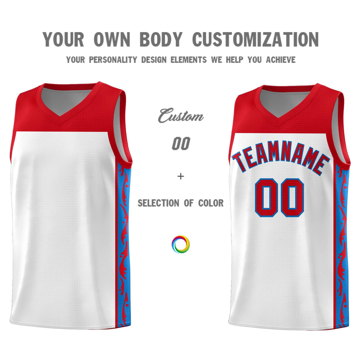 Custom White Side Pattern Sports Uniform Basketball Jersey|KXKSHOP