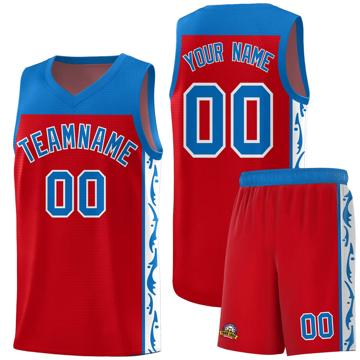 Custom Red Side Pattern Sports Uniform Basketball Jersey|KXKSHOP