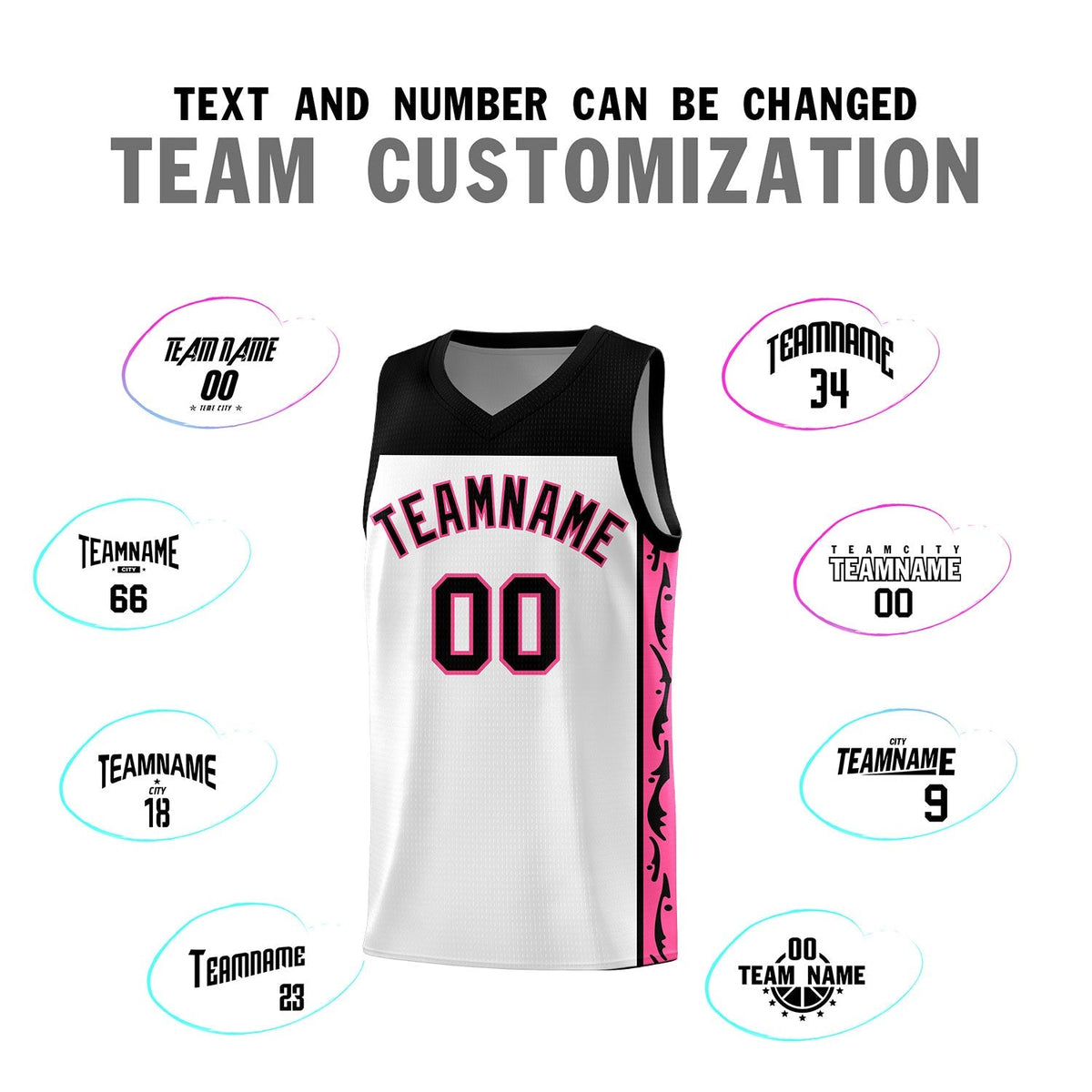 Custom White Side Pattern Sports Uniform Basketball Jersey|KXKSHOP