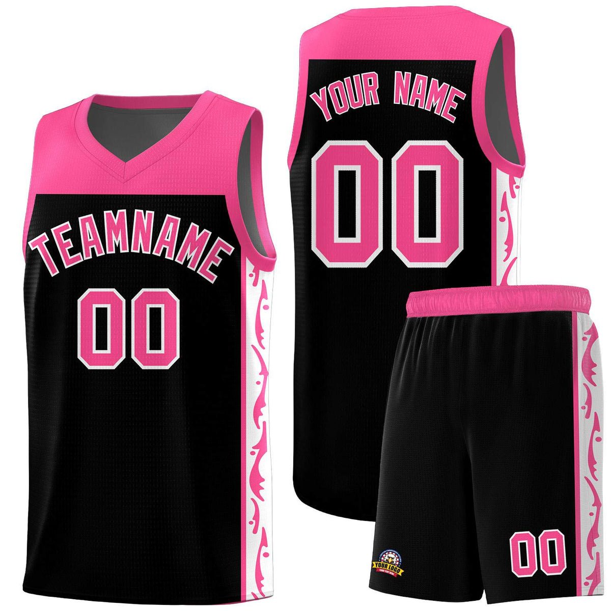 Custom Black Side Pattern Sports Uniform Basketball Jersey|KXKSHOP