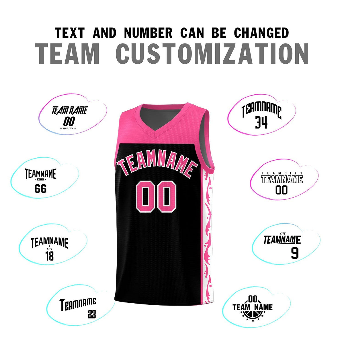 Custom Black Side Pattern Sports Uniform Basketball Jersey|KXKSHOP