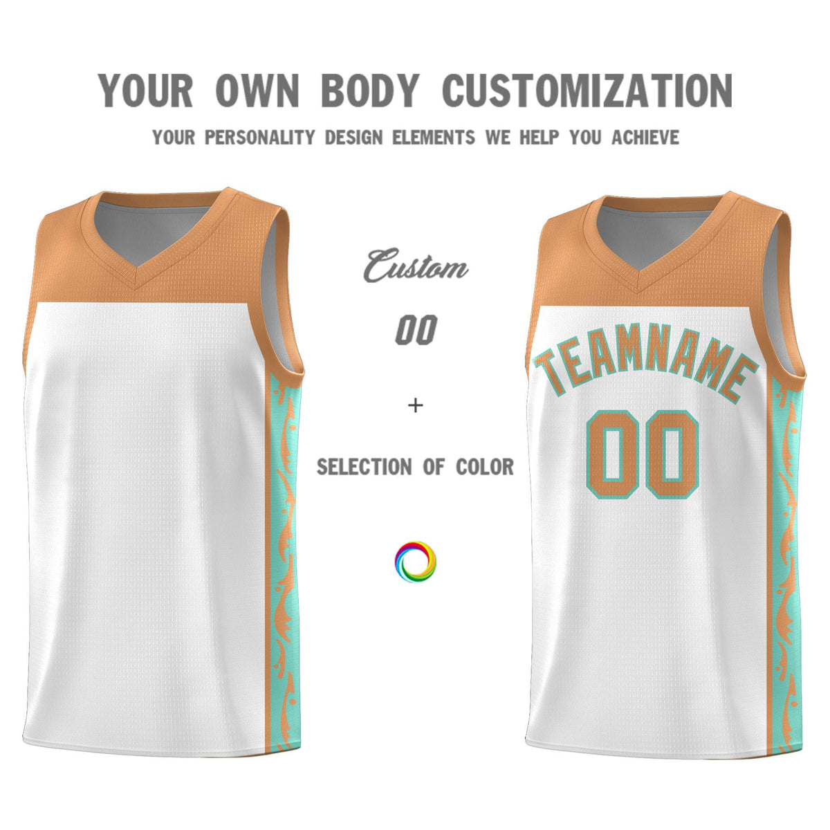 Custom White Side Pattern Sports Uniform Basketball Jersey|KXKSHOP