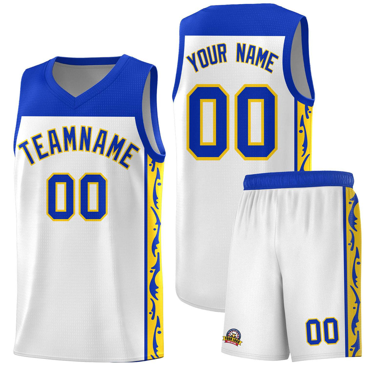 Custom White Side Pattern Sports Uniform Basketball Jersey|KXKSHOP