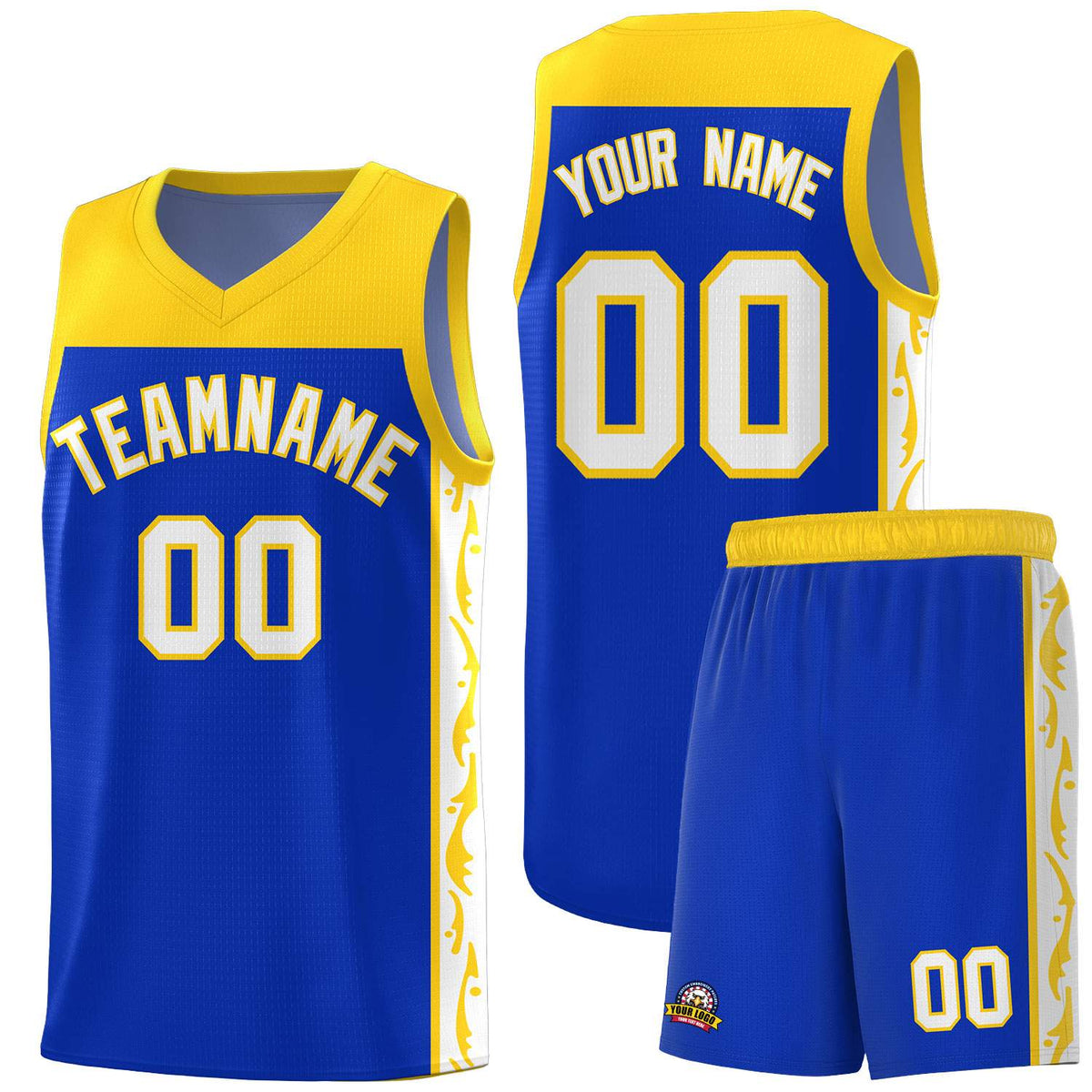 Custom Royal Side Pattern Sports Uniform Basketball Jersey|KXKSHOP