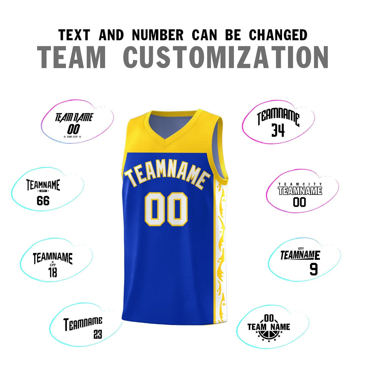 Custom Royal Side Pattern Sports Uniform Basketball Jersey|KXKSHOP