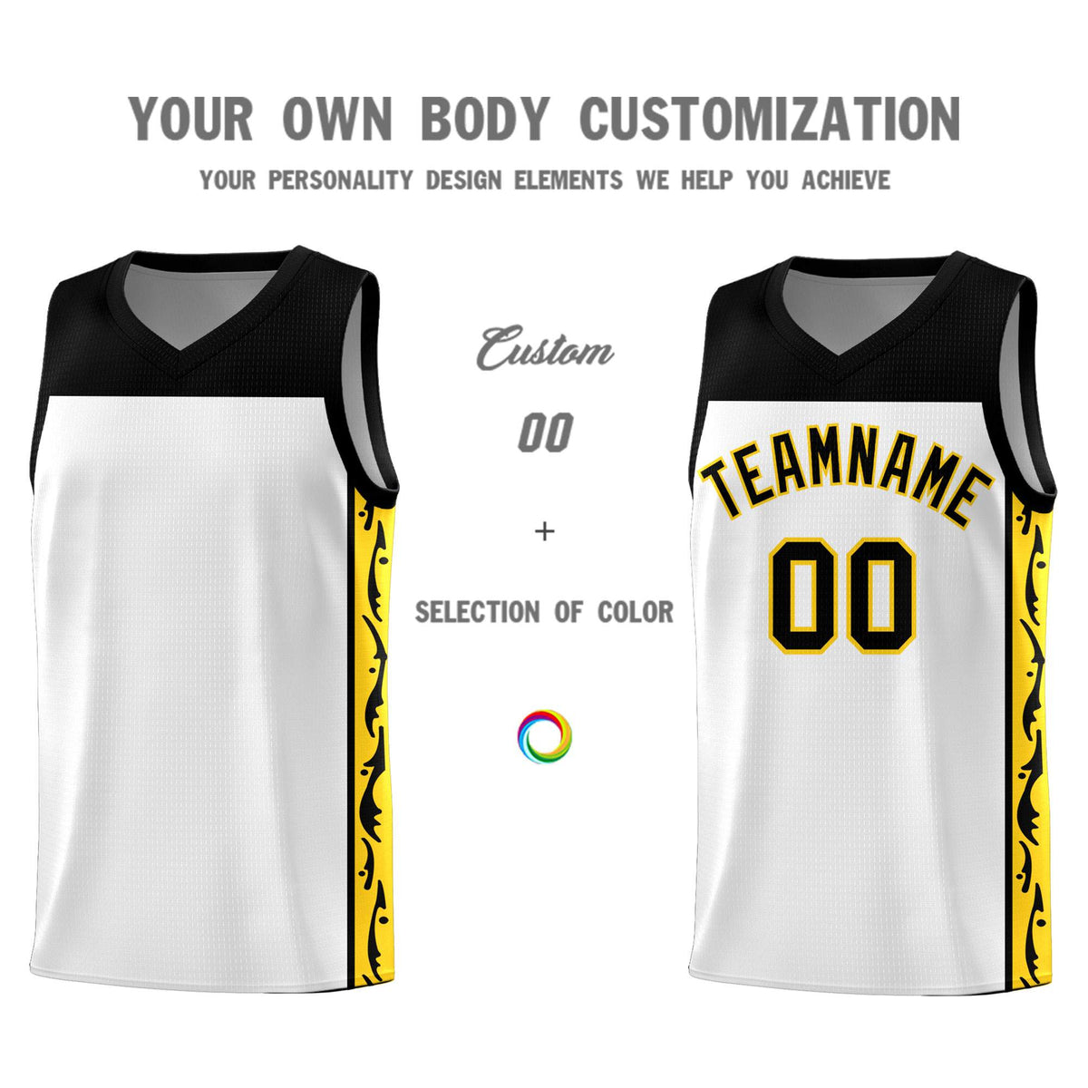Custom White Side Pattern Sports Uniform Basketball Jersey|KXKSHOP