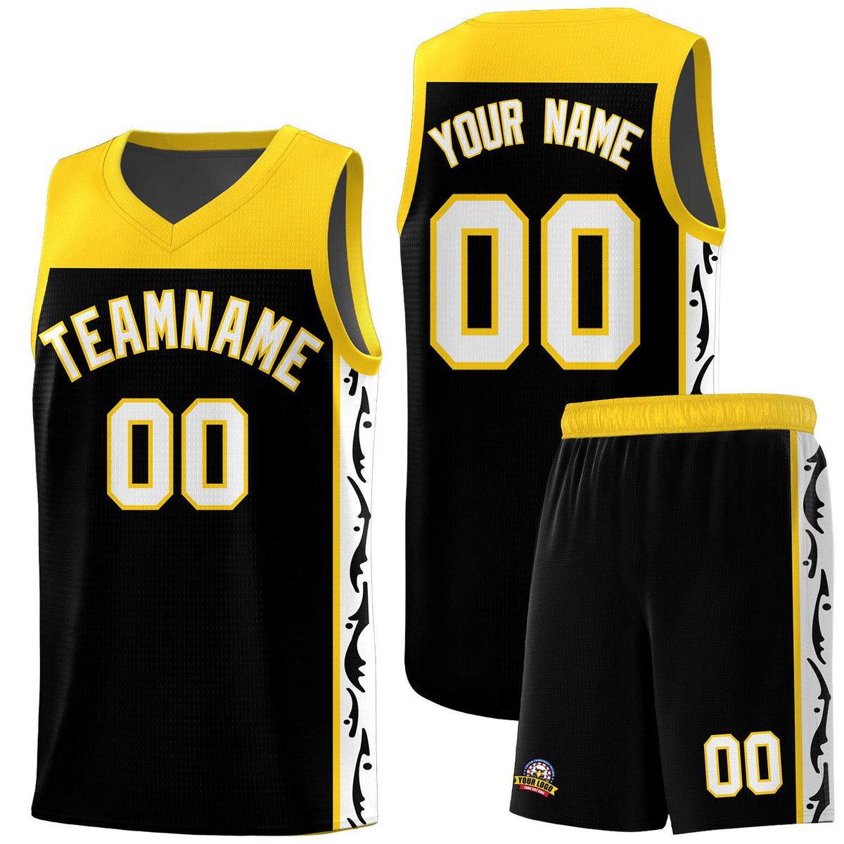 Custom Black Side Pattern Sports Uniform Basketball Jersey|KXKSHOP