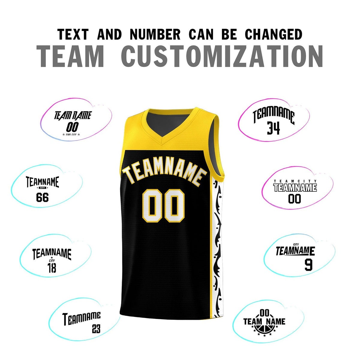 Custom Black Side Pattern Sports Uniform Basketball Jersey|KXKSHOP