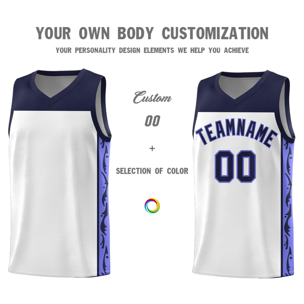 Custom White Side Pattern Sports Uniform Basketball Jersey|KXKSHOP