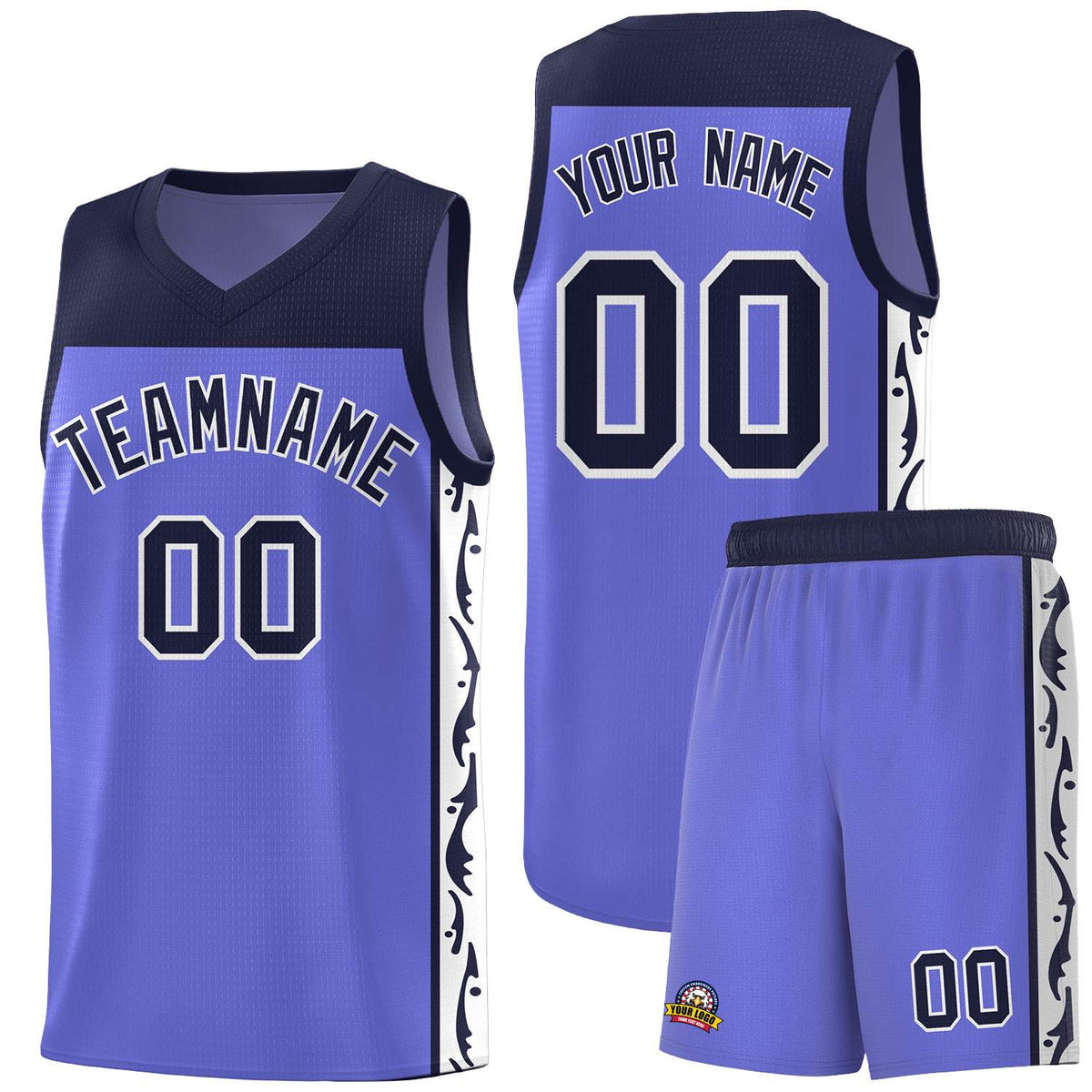 Custom Purple Side Pattern Sports Uniform Basketball Jersey|KXKSHOP