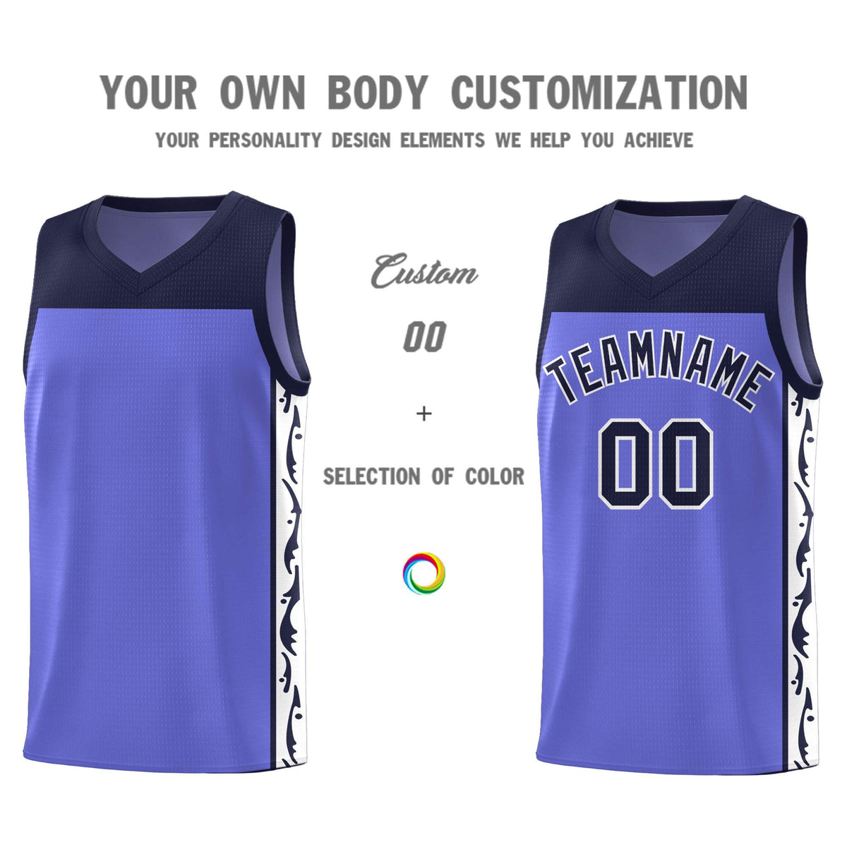 Custom Purple Side Pattern Sports Uniform Basketball Jersey|KXKSHOP