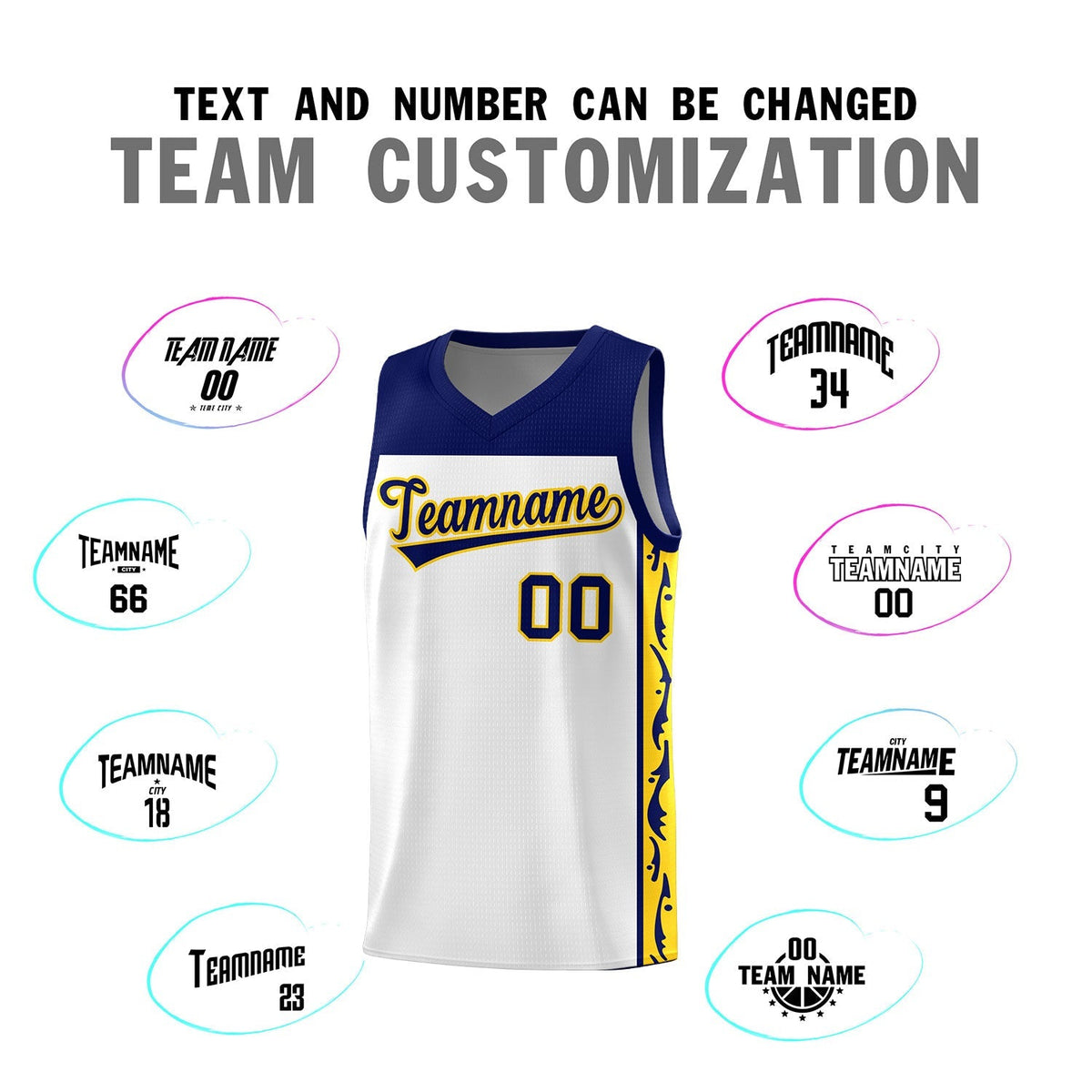 Custom White Side Pattern Sports Uniform Basketball Jersey|KXKSHOP