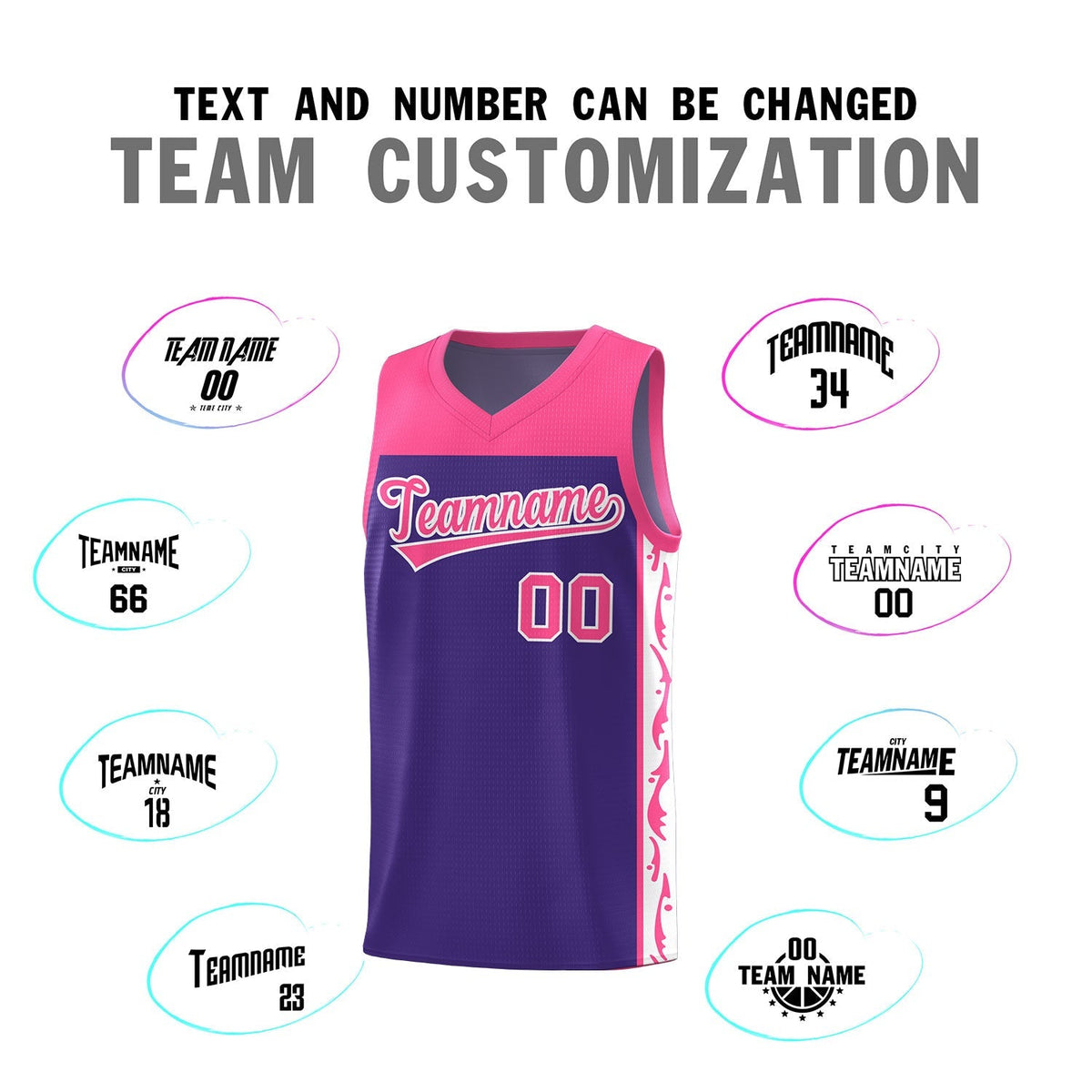 Custom Purple Side Pattern Sports Uniform Basketball Jersey|KXKSHOP