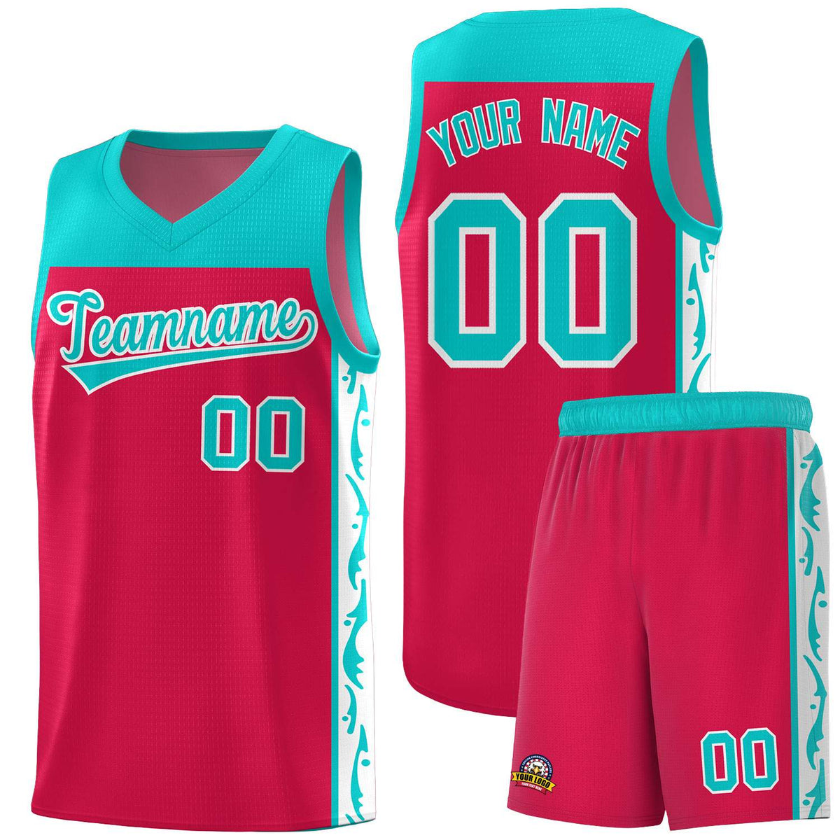Custom Red Side Pattern Sports Uniform Basketball Jersey|KXKSHOP