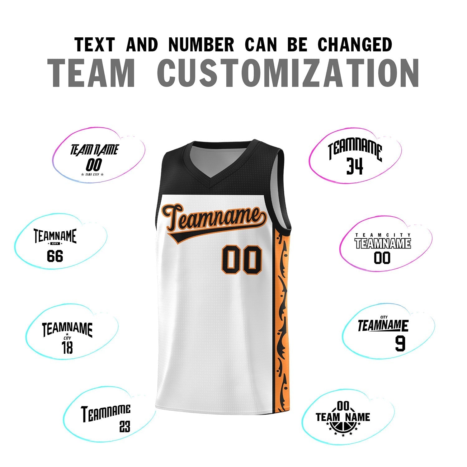 Custom White Side Pattern Sports Uniform Basketball Jersey|KXKSHOP