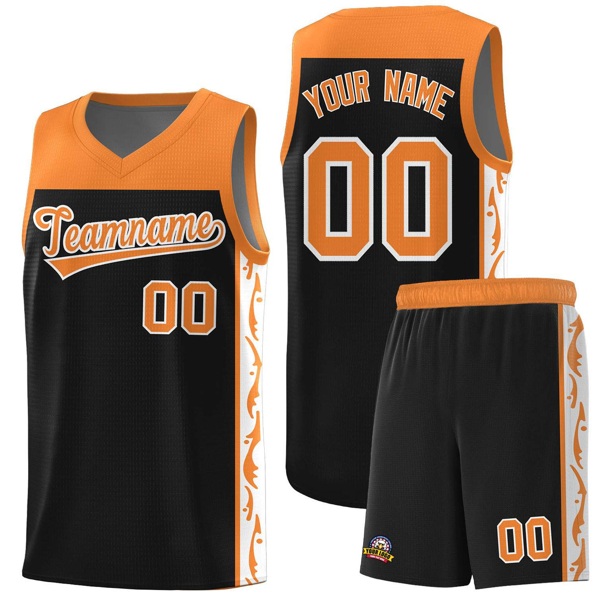 Custom Black Side Pattern Sports Uniform Basketball Jersey|KXKSHOP