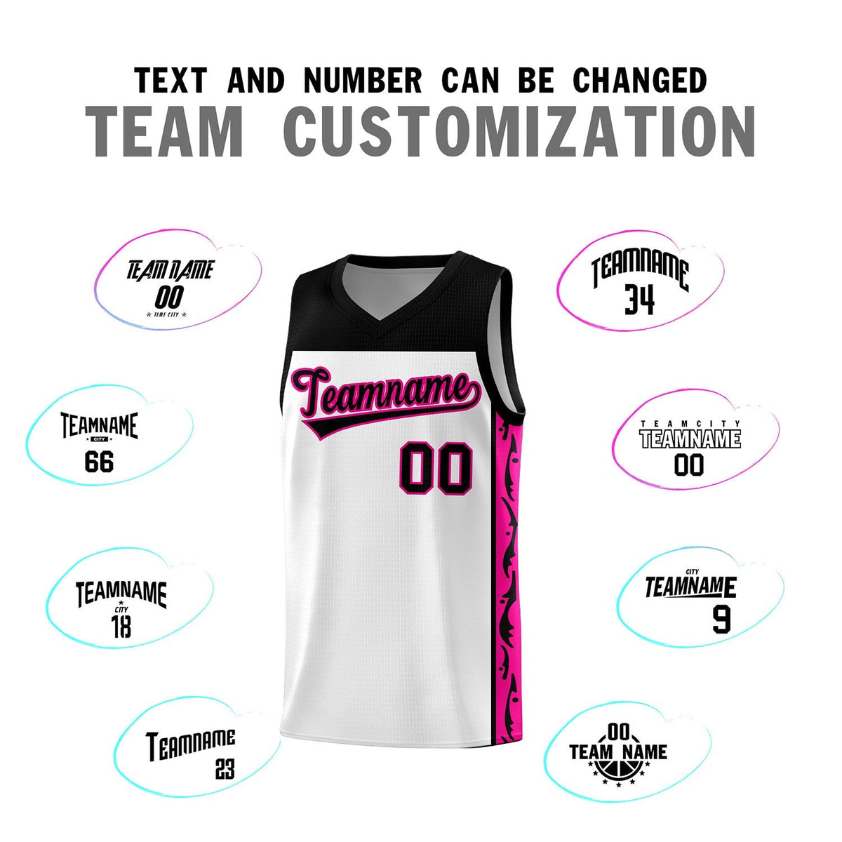 Custom White Side Pattern Sports Uniform Basketball Jersey|KXKSHOP