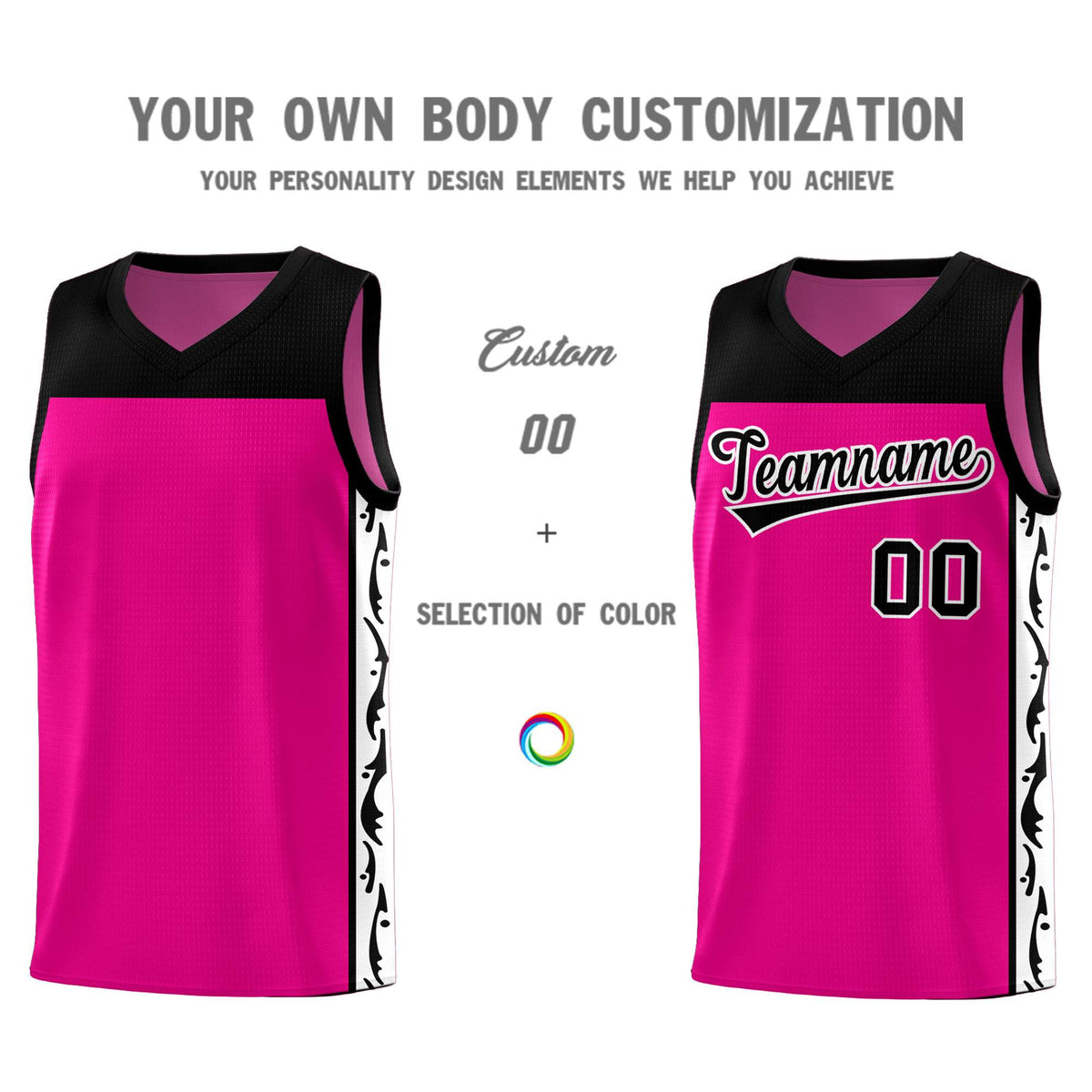 Custom Red Side Pattern Sports Uniform Basketball Jersey|KXKSHOP