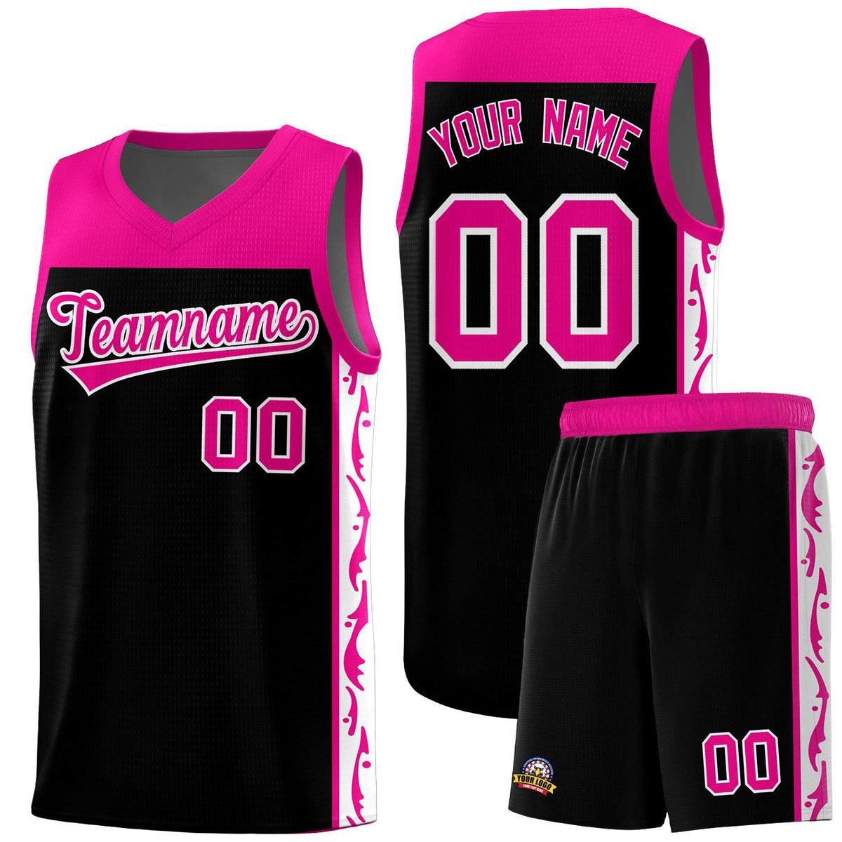Custom Black Side Pattern Sports Uniform Basketball Jersey|KXKSHOP