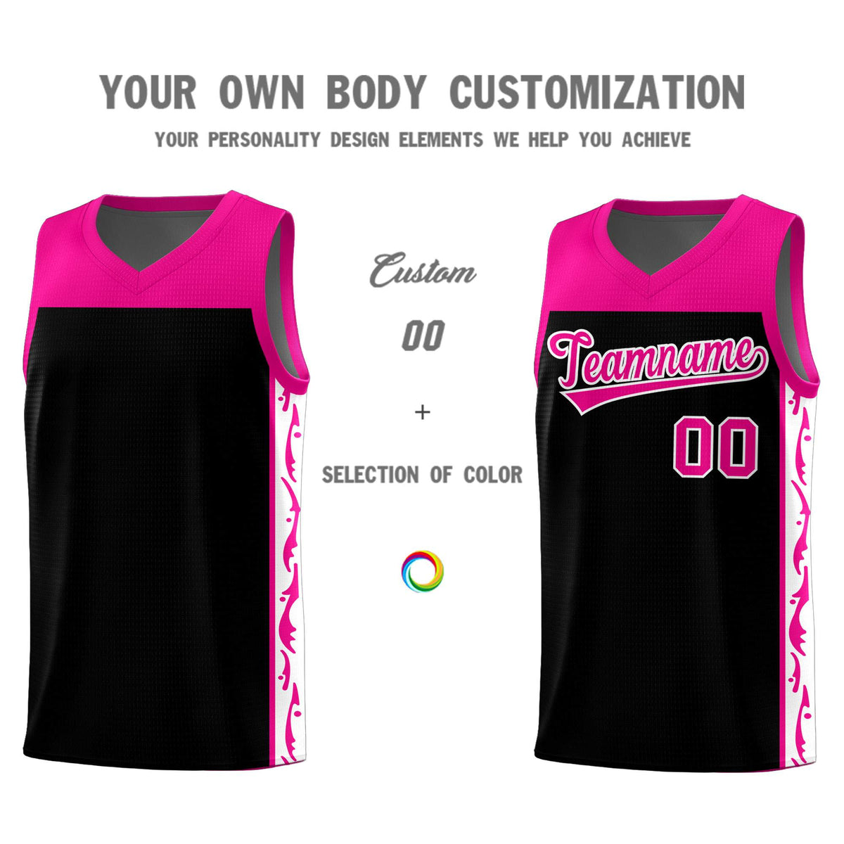Custom Black Side Pattern Sports Uniform Basketball Jersey|KXKSHOP