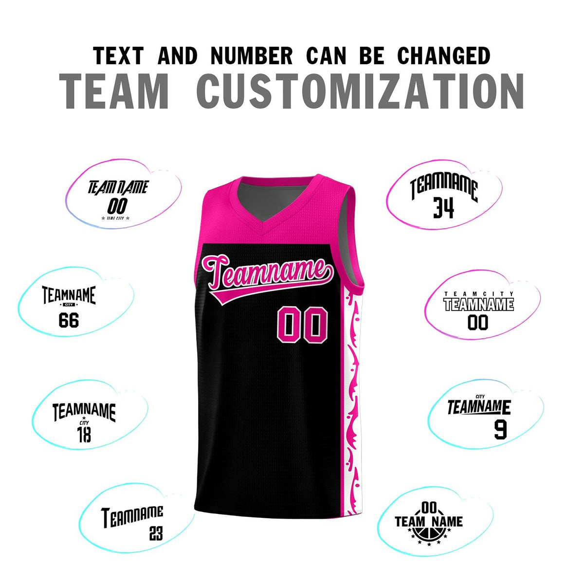 Custom Black Side Pattern Sports Uniform Basketball Jersey|KXKSHOP