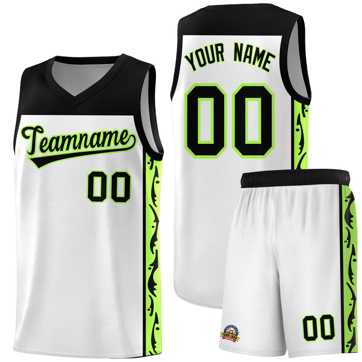 Custom White Side Pattern Sports Uniform Basketball Jersey|KXKSHOP