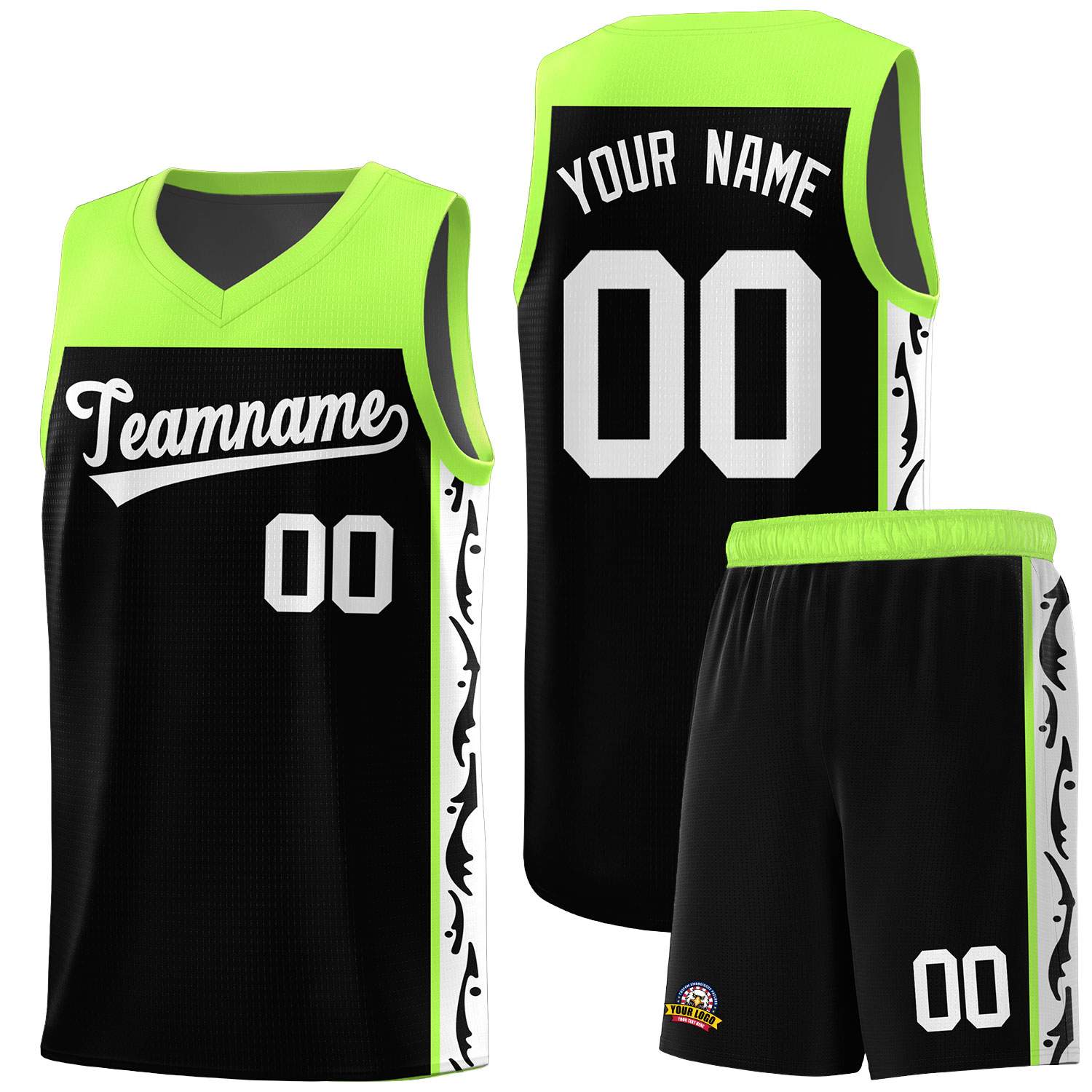 Custom Black Side Pattern Sports Uniform Basketball Jersey|KXKSHOP