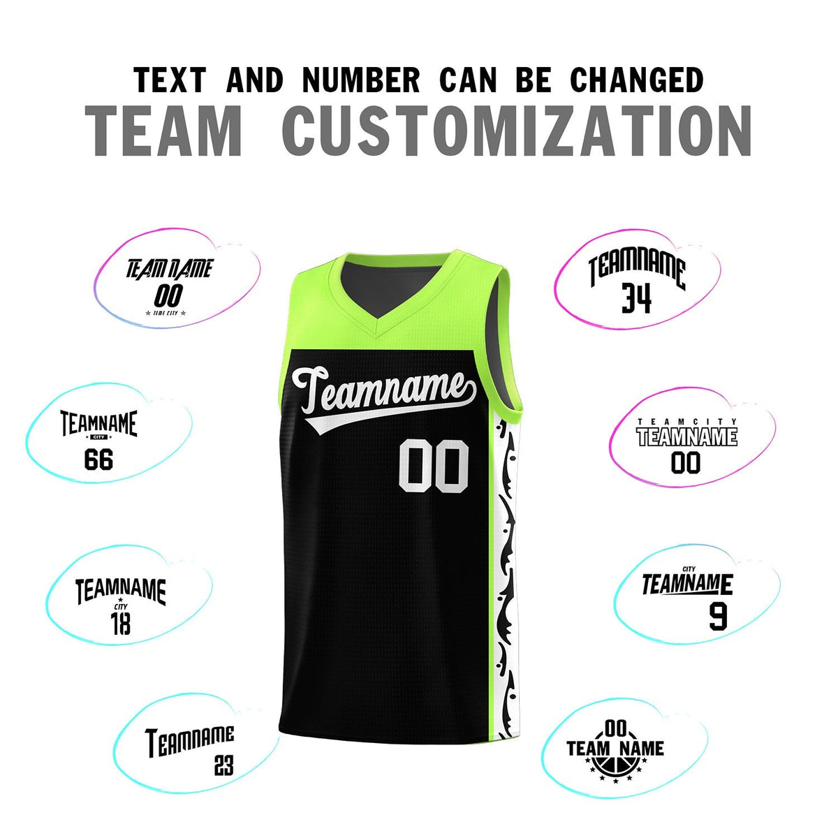 Custom Black Side Pattern Sports Uniform Basketball Jersey|KXKSHOP
