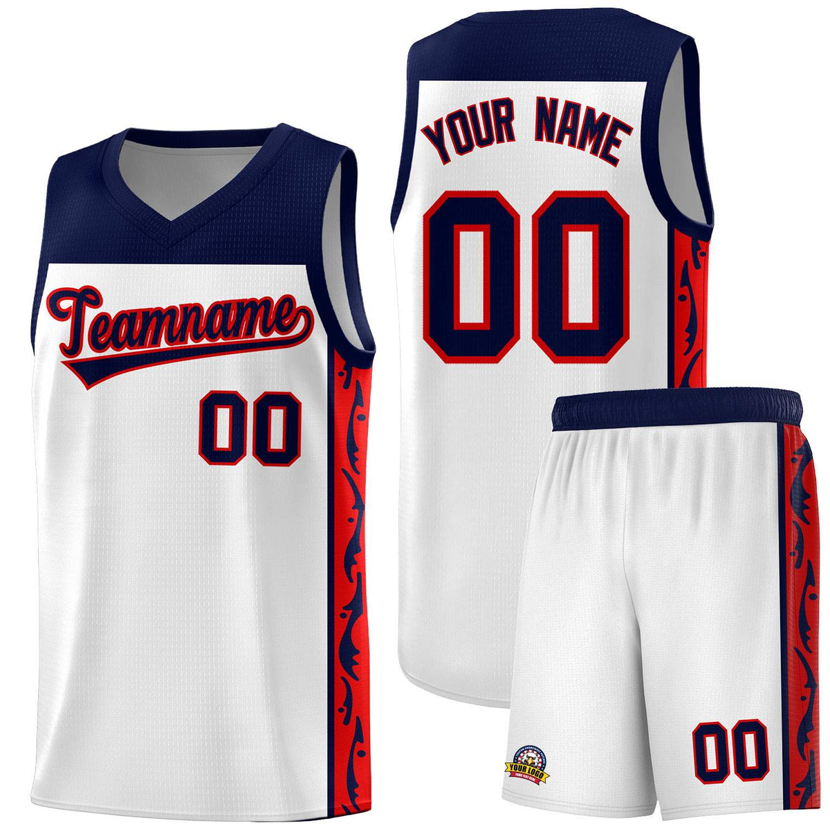 Custom White Side Pattern Sports Uniform Basketball Jersey|KXKSHOP