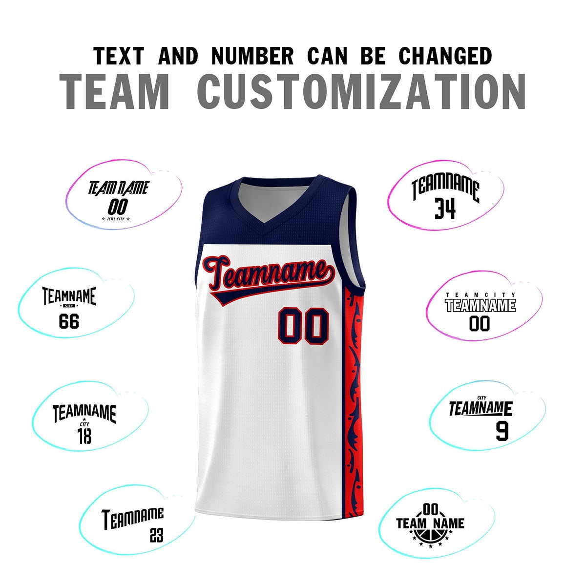 Custom White Side Pattern Sports Uniform Basketball Jersey|KXKSHOP