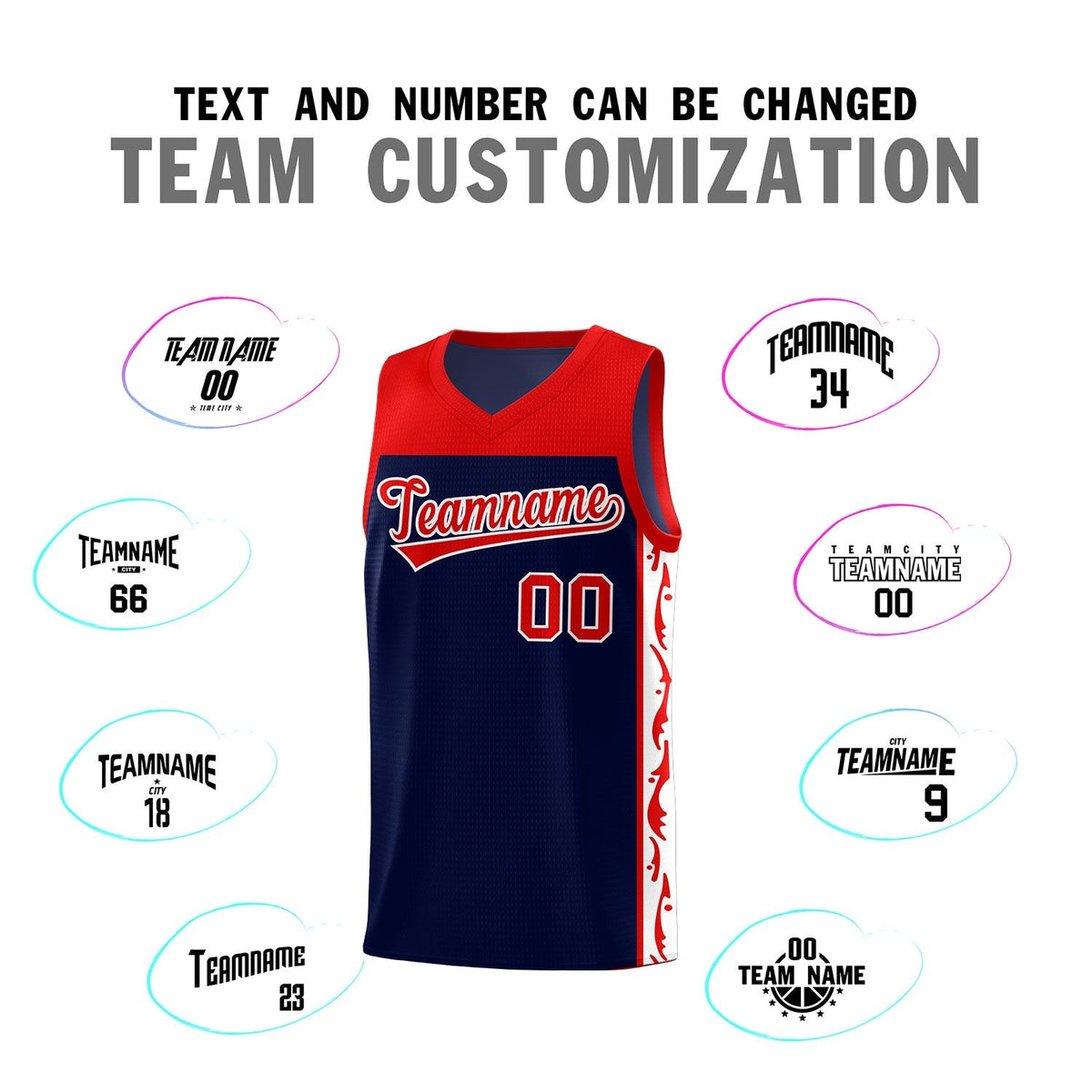 Custom Navy Side Pattern Sports Uniform Basketball Jersey|KXKSHOP