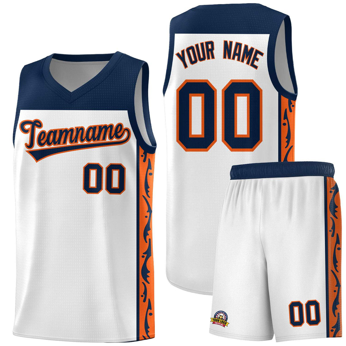 Custom White Side Pattern Sports Uniform Basketball Jersey|KXKSHOP