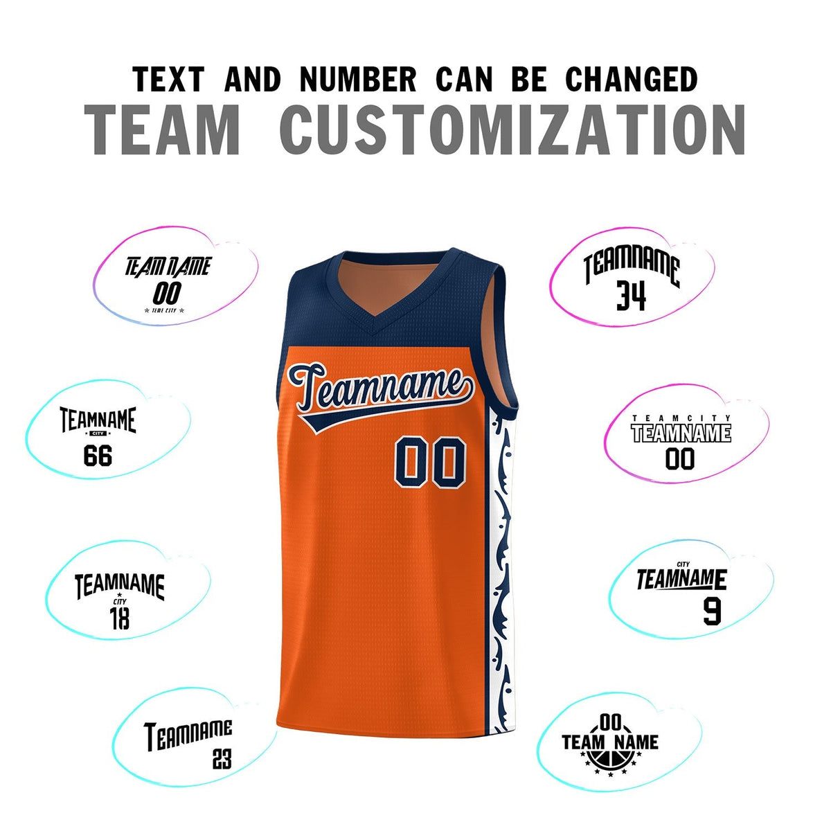 Custom Orange Side Pattern Sports Uniform Basketball Jersey|KXKSHOP