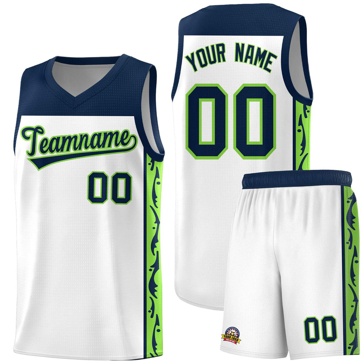 Custom White Side Pattern Sports Uniform Basketball Jersey|KXKSHOP
