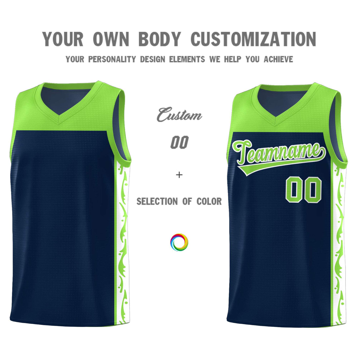 Custom Navy Side Pattern Sports Uniform Basketball Jersey|KXKSHOP