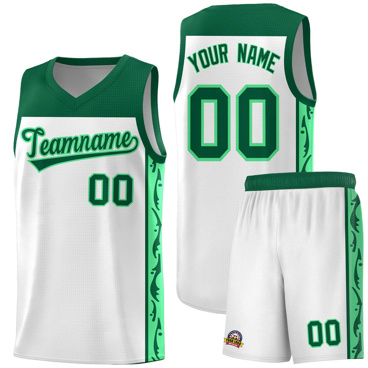 Custom White Side Pattern Sports Uniform Basketball Jersey|KXKSHOP