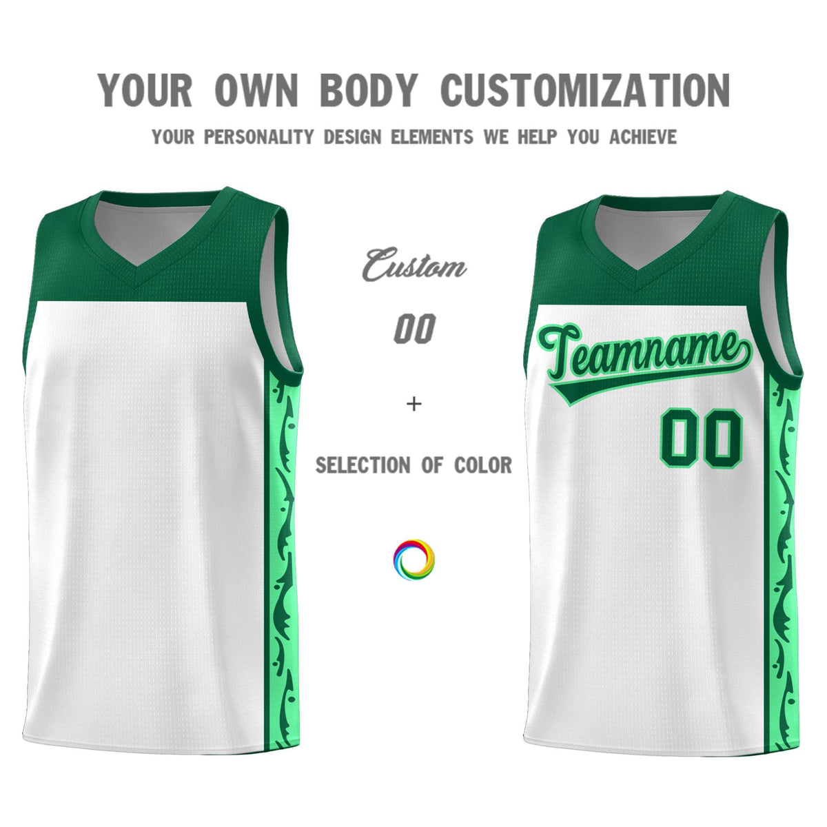 Custom White Side Pattern Sports Uniform Basketball Jersey|KXKSHOP