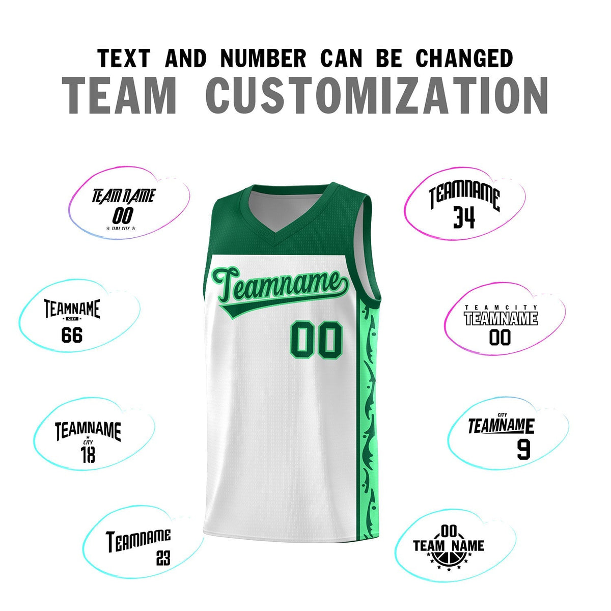 Custom White Side Pattern Sports Uniform Basketball Jersey|KXKSHOP