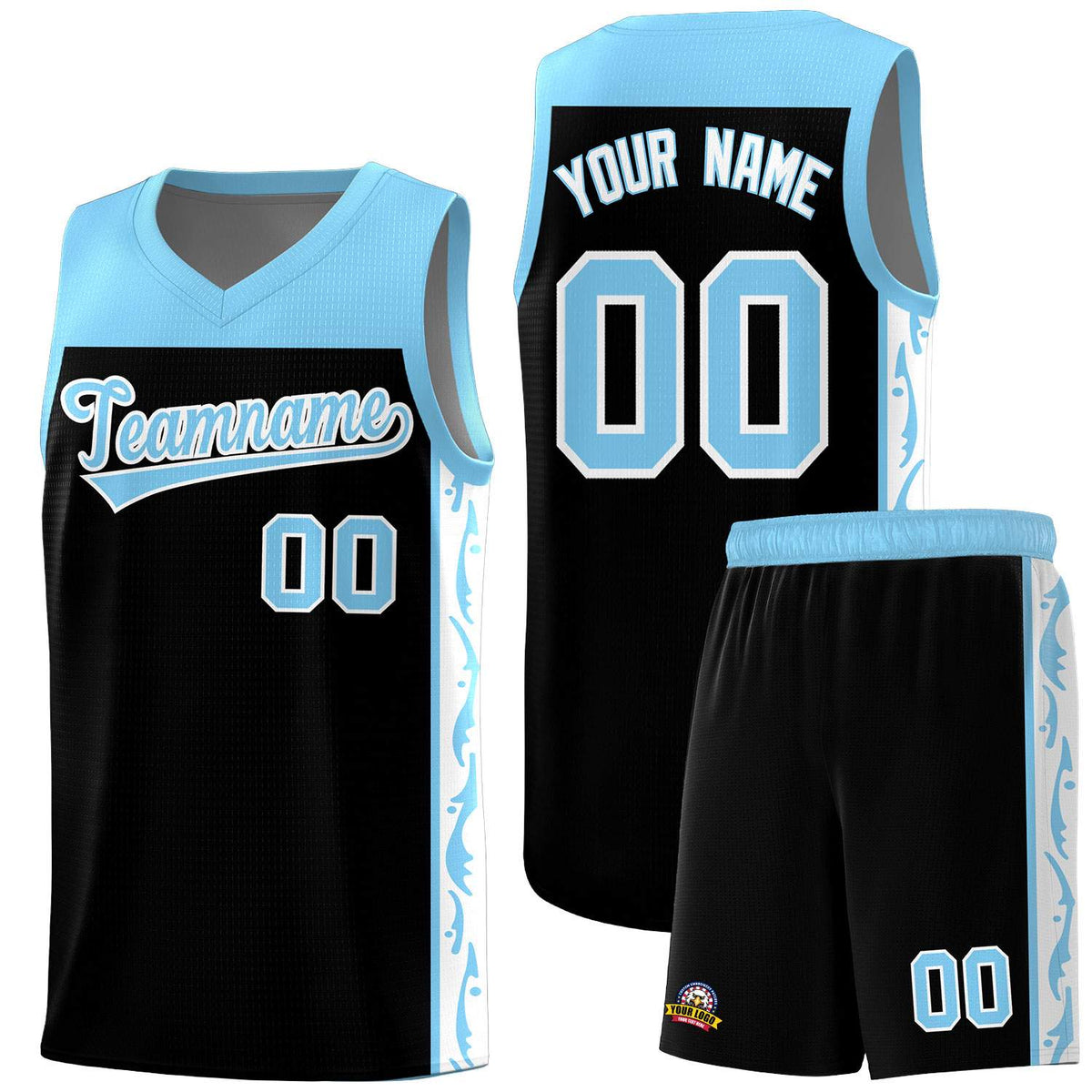 Custom Black Side Pattern Sports Uniform Basketball Jersey|KXKSHOP
