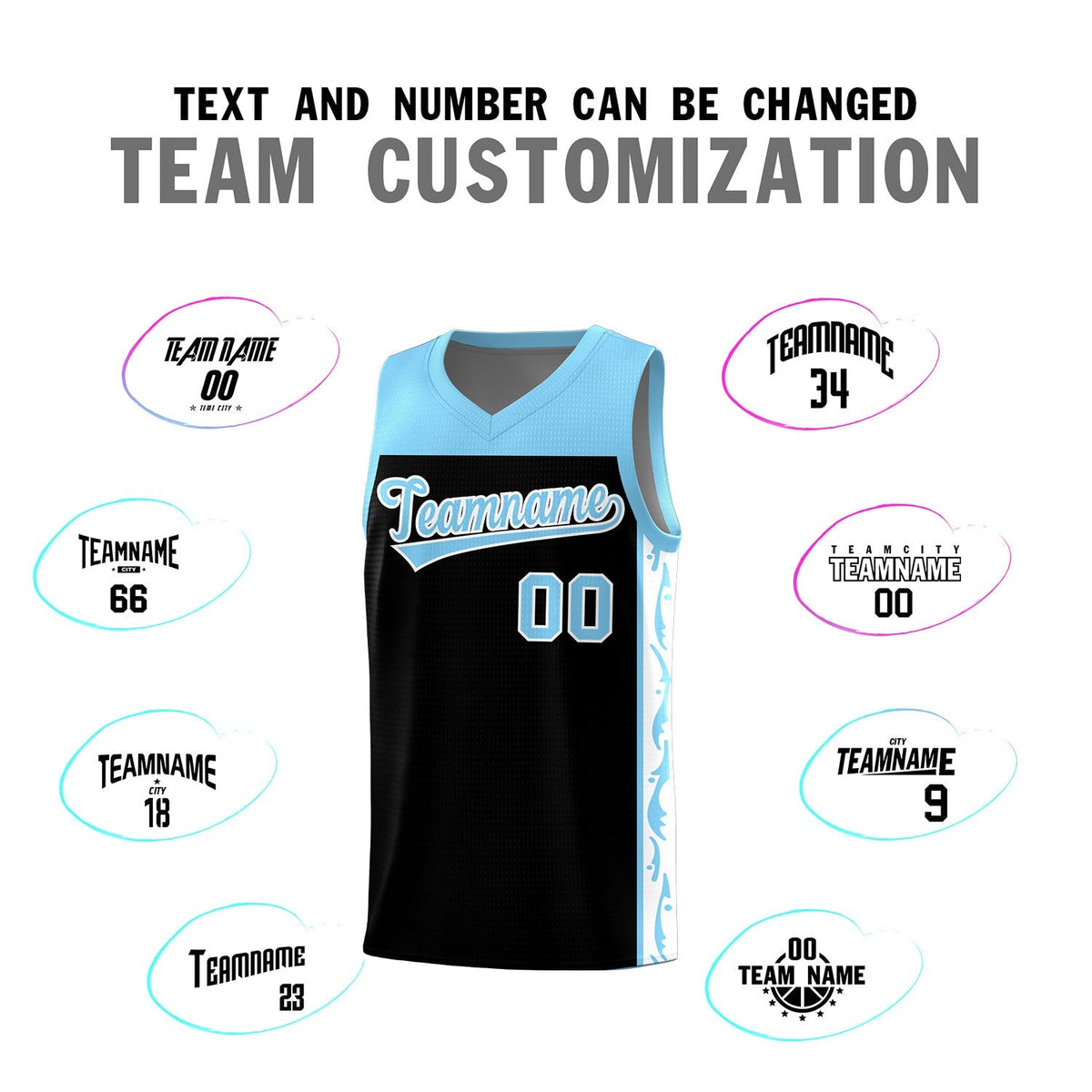 Custom Black Side Pattern Sports Uniform Basketball Jersey|KXKSHOP