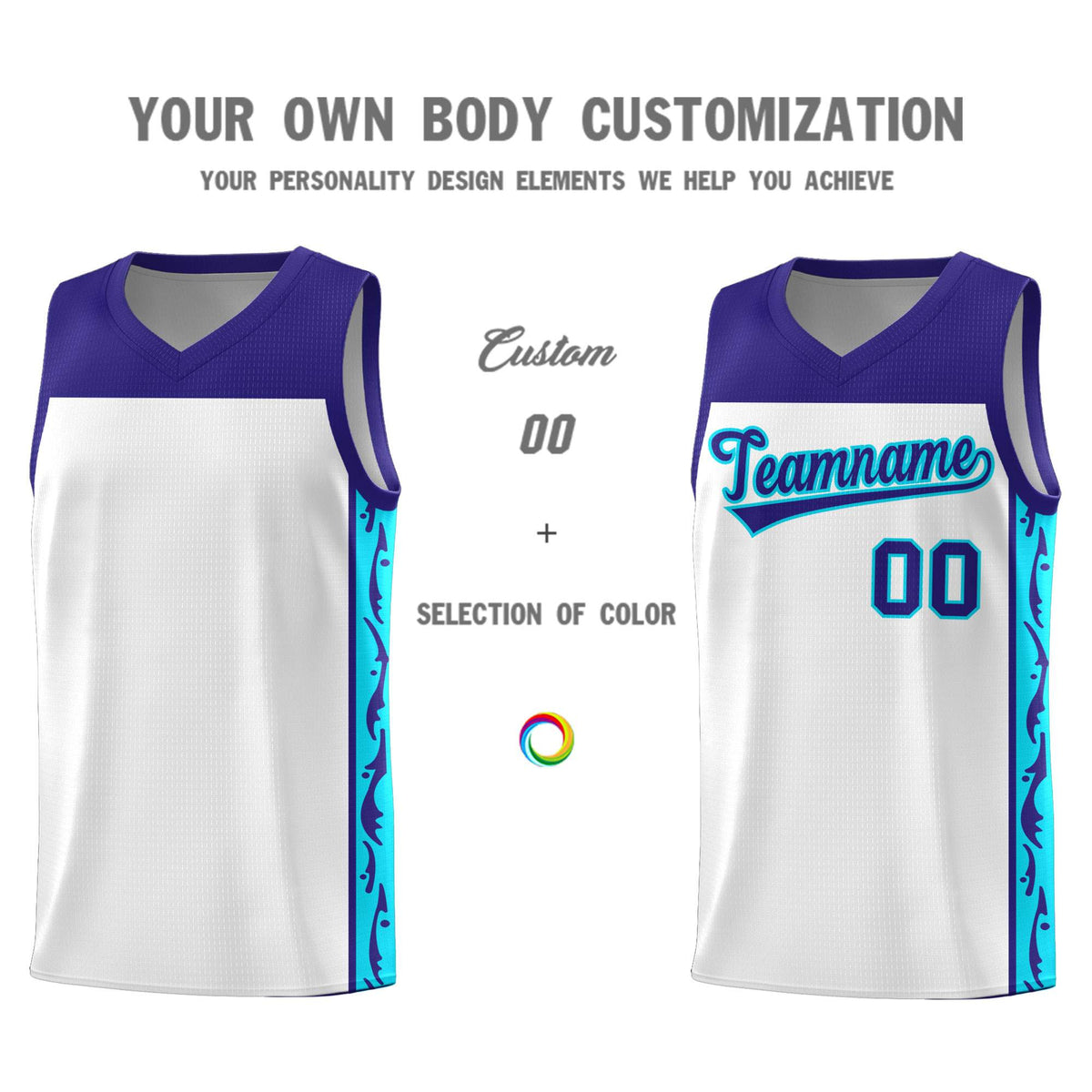 Custom White Side Pattern Sports Uniform Basketball Jersey|KXKSHOP